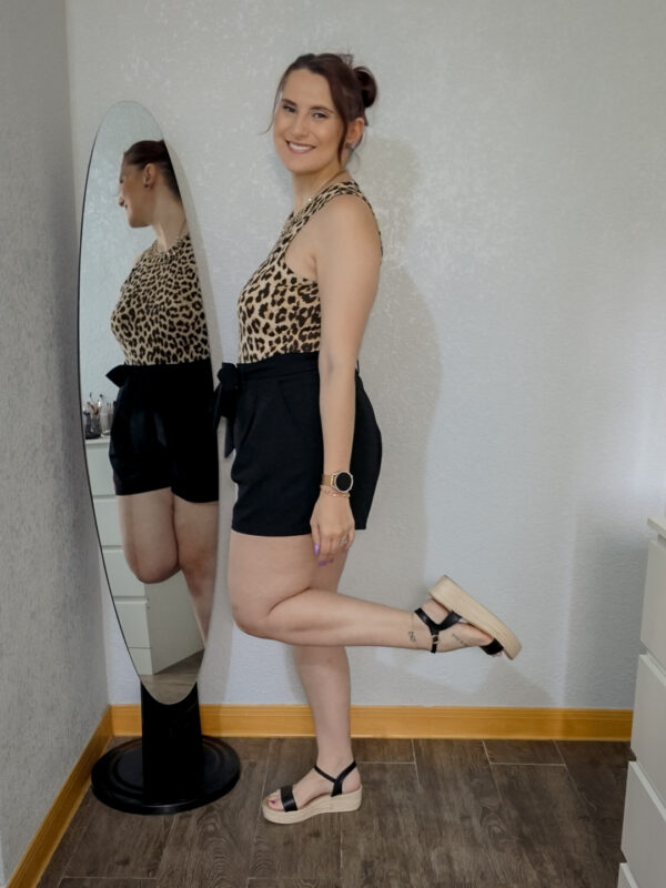 Leopard Print Bodysuit and Shorts - About Life by Rinda