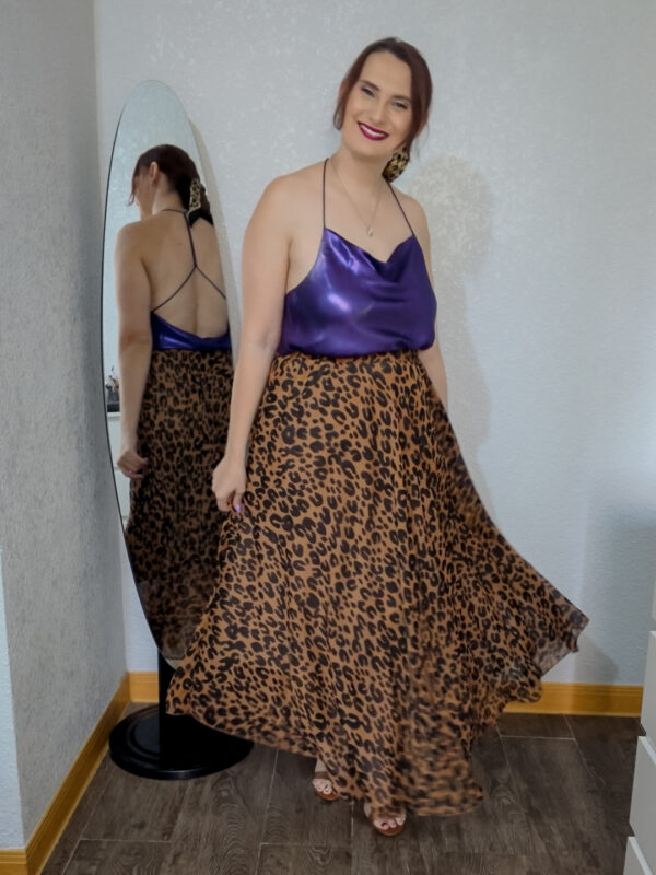 Leopard Print Maxi Skirt and Bright-Coloured Top - About Life by Rinda